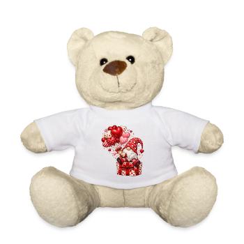 Wichtel Valentinstag Liebe Zwerg Geschenk Herzen - Teddy - Weiß - Vorne
