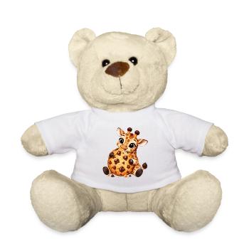 Süße Cartoon Giraffe mit Keks Naschen - Teddy - Weiß - Vorne