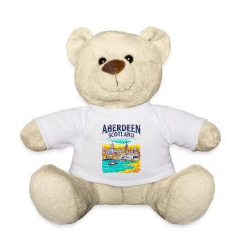 Retro Aberdeen Scotland City Skyline Novelty - Teddy - Weiß - Vorne