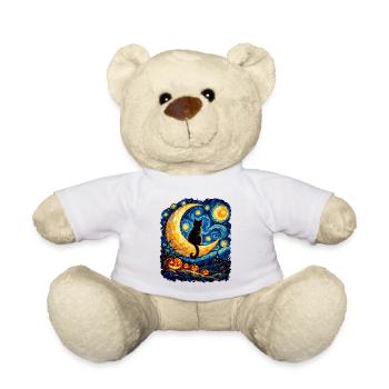 Mondkatze im Sternennacht-Labyrinth - Teddy - Weiß - Vorne