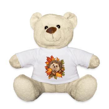 Igel im Herbstlaub - Teddy - Weiß - Vorne