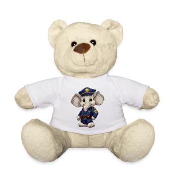 Polizist Elefant - Teddy - Weiß - Vorne