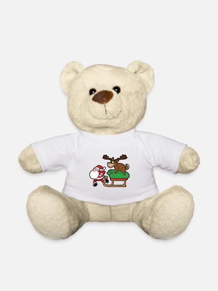 Weihnachtsmann Rentier - Teddy - Weiß