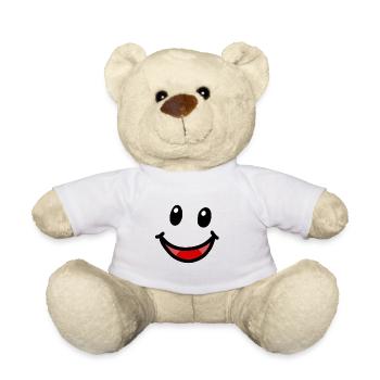 Freundlich Gesicht Emotion Gefühle Mundschutz - Teddy - Weiß - Vorne