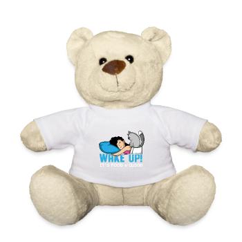 Lebensmittel-Uhr Katzenliebhaber Geschenk - Teddy - Weiß - Vorne
