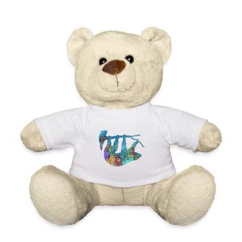 Scuba Diving Sloth Lazy Animal Diving I Gift - Teddy Bear - white - Front