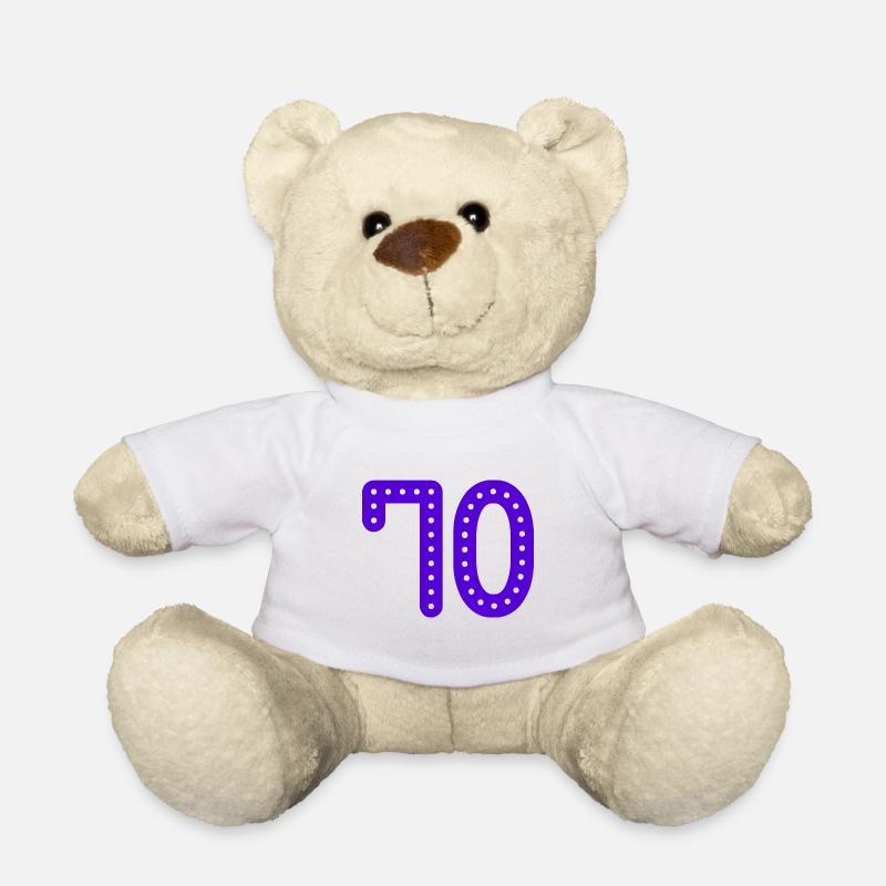70 ANS. 70e ANNIVERSAIRE. ANNIVERSAIRE 70 ANS. 70 - Nounours - blanc