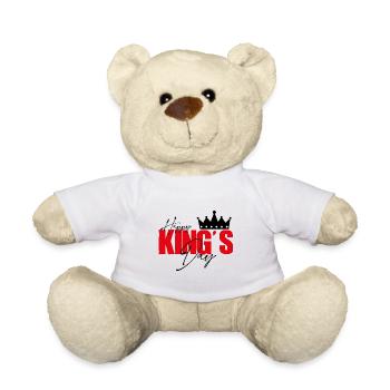 Happy king's day. Fête des rois. Roi pour un jour. - Nounours - blanc - Devant