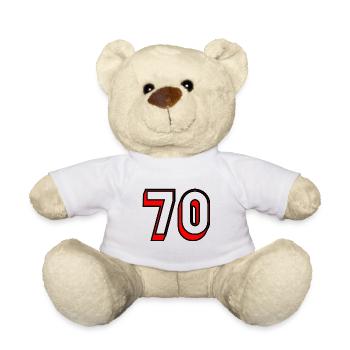 70. ANNIVERSAIRE. HAPPY BIRTHDAY - Nounours - blanc - Devant