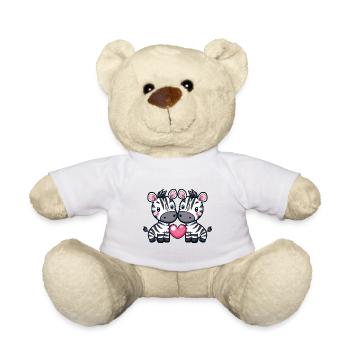 Zebra Paar Liebe Couple Verliebt - Teddy - Weiß - Vorne