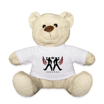 Drinking Beer Silhouette - Teddy Bear - white - Front
