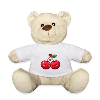 Duo cerise câline avec cœur, Lovetime, - Nounours - blanc - Devant