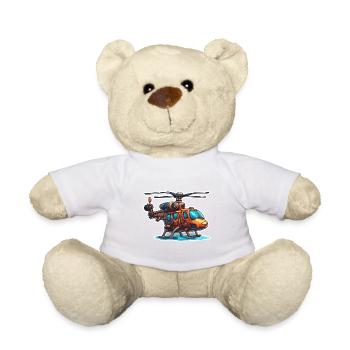 Helicopter / Helicopter / Flying / Aviation - Teddy Bear - white - Front