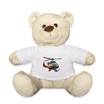 Helicopter / Helicopter / Flying / Aviation - Teddy Bear - white - Front