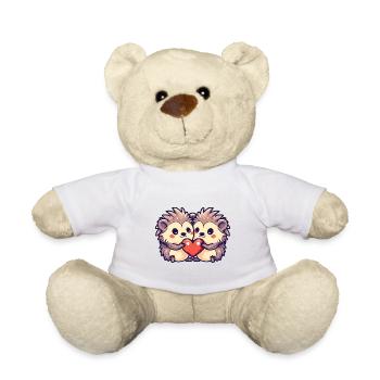 Hérisson Couple Amour Couple Amoureux - Nounours - blanc - Devant