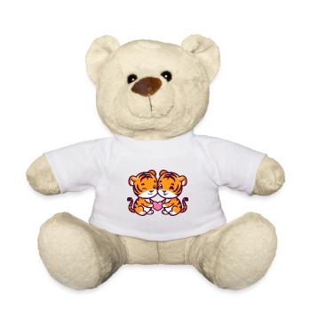 Tiger Couple Love Couple In Love - Teddy Bear - white - Front