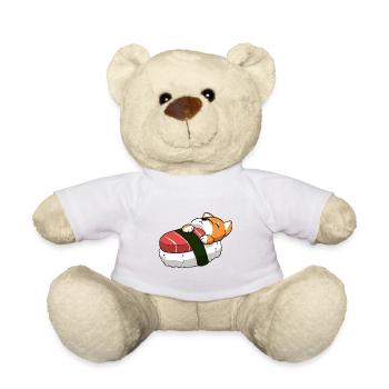 Shiba Inu Hund Sushi Japan Akita I Geschenk - Teddy - Weiß - Vorne