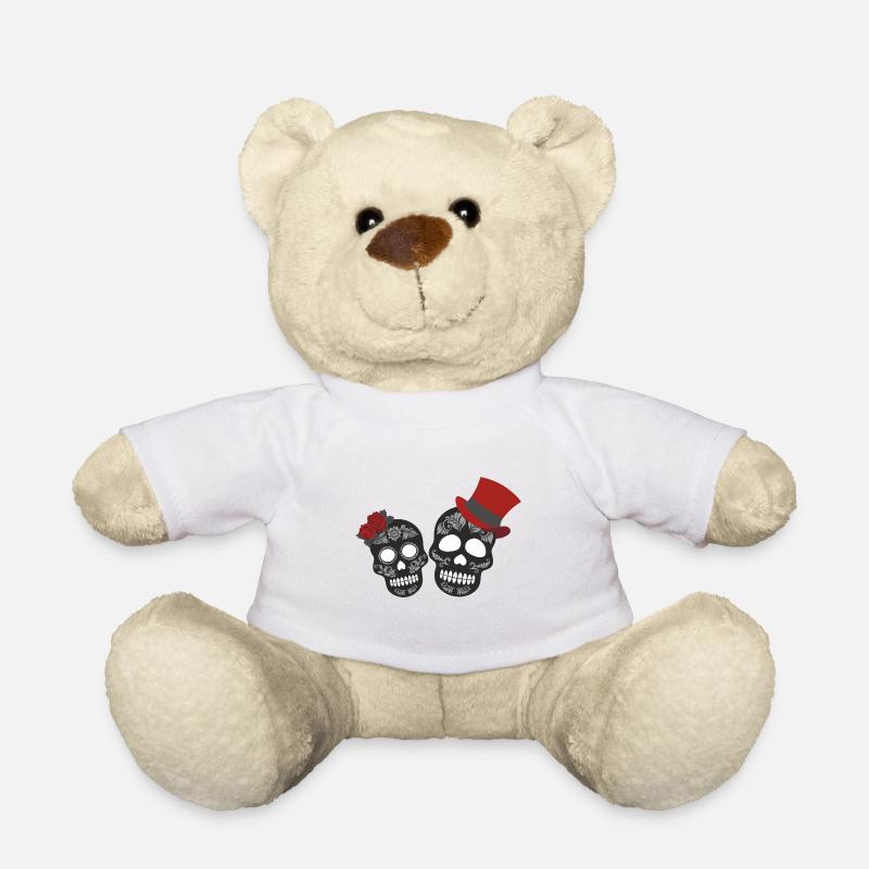 pretty pattern skull skull skull colored style - Teddy Bear - white