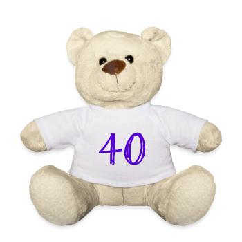 40 JAHRE. 40-jähriges Jubiläum. GEBURTSTAG 40 JAHRE. 40 - Teddy - Weiß - Vorne