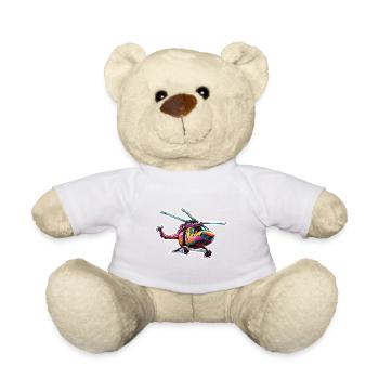 Helicopter / Helicopter / Flying / Aviation - Teddy Bear - white - Front