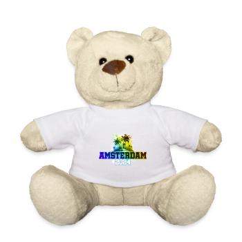 Amsterdam 2024 Holiday Palm Trees Colorful - Teddy Bear - white - Front