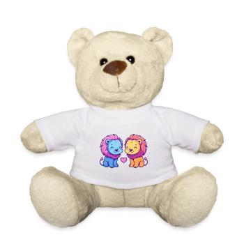 Löwe Paar Liebe Couple Verliebt - Teddy - Weiß - Vorne