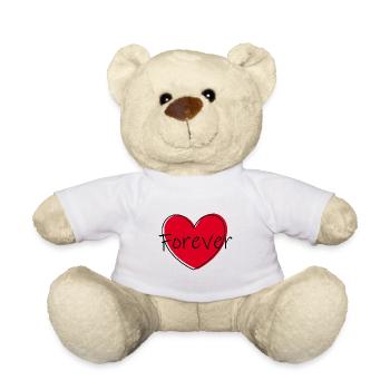Cœur rouge cœur rouge cœur cadeau - Nounours - blanc - Devant