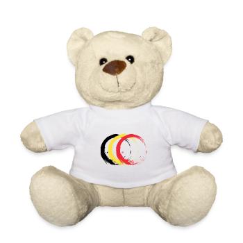 Kreis Bürste Belgien Flagge Fahne Design Farben - Teddy - Weiß - Vorne