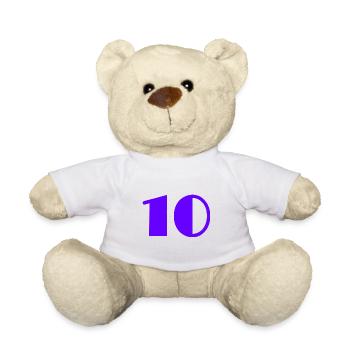 10. 10 YEARS. 10TH ANNIVERSARY. BIRTHDAY 10 YEARS - Teddy Bear - white - Front