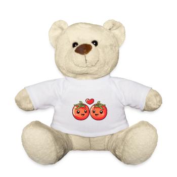 Tomate Paar Liebe Herz Valentinstag - Teddy - Weiß - Vorne