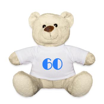 60. 60 JAHRE. 60-JÄHRIGES JUBILÄUM. GEBURTSTAG 60 JAHRE. - Teddy - Weiß - Vorne