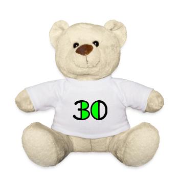 30. 30 ANS. 30e ANNIVERSAIRE. ANNIVERSAIRE 30 ANS - Nounours - blanc - Devant
