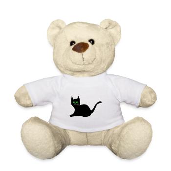 chat noir - Nounours - blanc - Devant