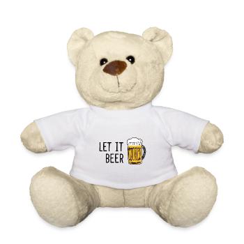 Minimalist Beer Design Alcohol Party Vacances - Nounours - blanc - Devant