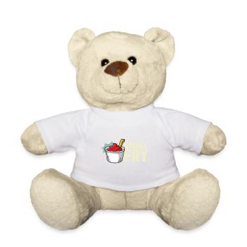 Small roast server or waitress gift - Teddy Bear - white - Front