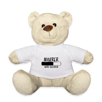 Maurer Spruch Baustelle Lustiges Maurer Geschenk - Teddy - Weiß - Vorne