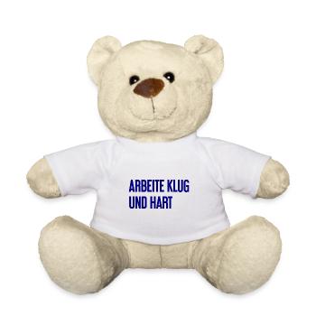 Work Smart And Hard – Success Motto For Doers - Teddy Bear - white - Front