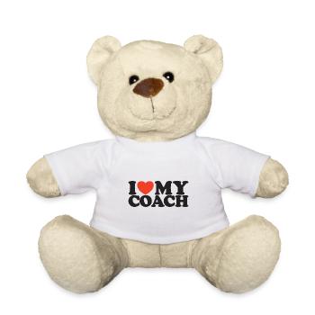 I Love My Coach Heart Shirt - Teddy Bear - white - Front