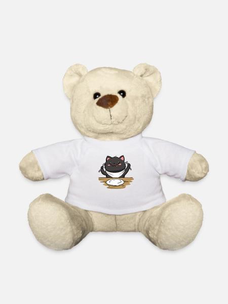 Katze Essen - Teddy - Weiß