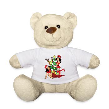 Le motif de Noël De Noël Xmas - Nounours - blanc - Devant
