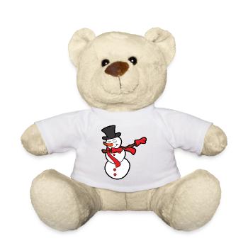 Christmas Dabbing Dab Snowman - Teddy Bear - white - Front