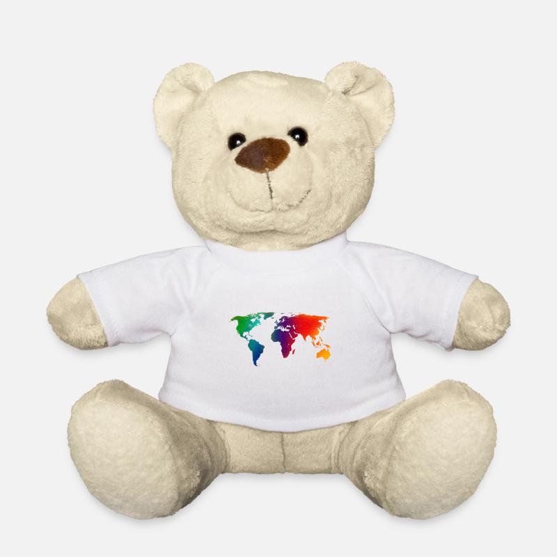 Weltkarte - Teddy - Weiß