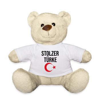 Türke Türkei stolz Halbmond Stern Urlaub Geschenk - Teddy - Weiß - Vorne