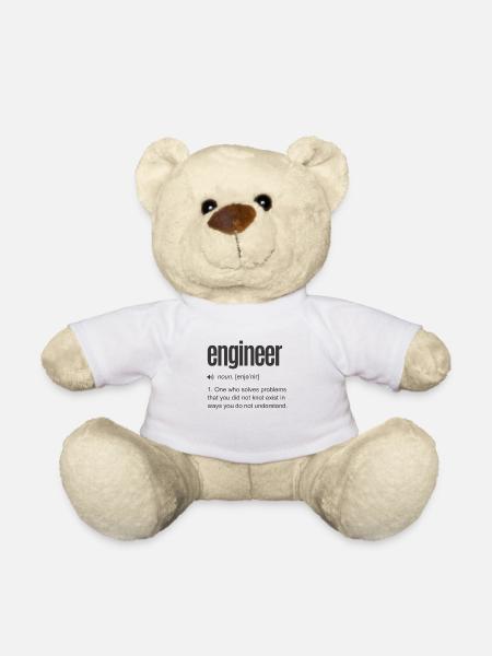 Funny Engineer Definition - Teddy Bear - white
