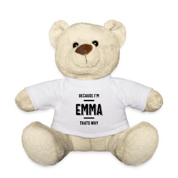 Emma Name Personalized Women Girl - Teddy Bear - white - Front