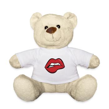 Gesicht Lachen Zähne Grimasse Fratze Lippe - Teddy - Weiß - Vorne