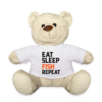 Eat Sleep Fish Repeat - Teddy Bear - white - Front