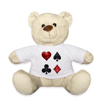 Herz Kreuz Karo Pik Poker Design Spieler Geschenk - Teddy - Weiß - Vorne