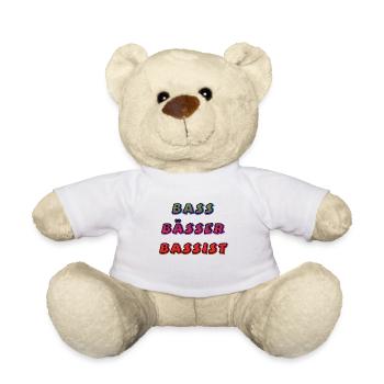 bass bässer bassist schwarz - Teddy - Weiß - Vorne