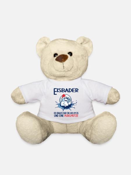 eisbader winterbader pudelmütze eisloch eisbad - Teddy - Weiß